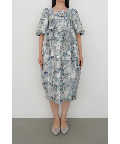 et.UNiVER(エトユニベール)の「1151 Botanical jacquard dress(ドレス・レディース・グレー/ブラウン/ブルー・M-Long/MEDIUM/M-Short)」の21枚目の写真