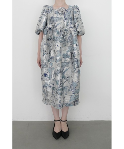 et.UNiVER(エトユニベール)の「1151 Botanical jacquard dress(ドレス・レディース・グレー/ブラウン/ブルー・M-Long/MEDIUM/M-Short)」の12枚目の写真
