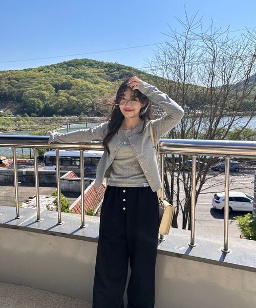 HAVISM(ヘビズム)の「DOT CARDIGAN + HENLEY NECK SLEEVELESS SET(GREY)(カーディガン/ボレロ・レディース・その他・FREE)」の10枚目の写真