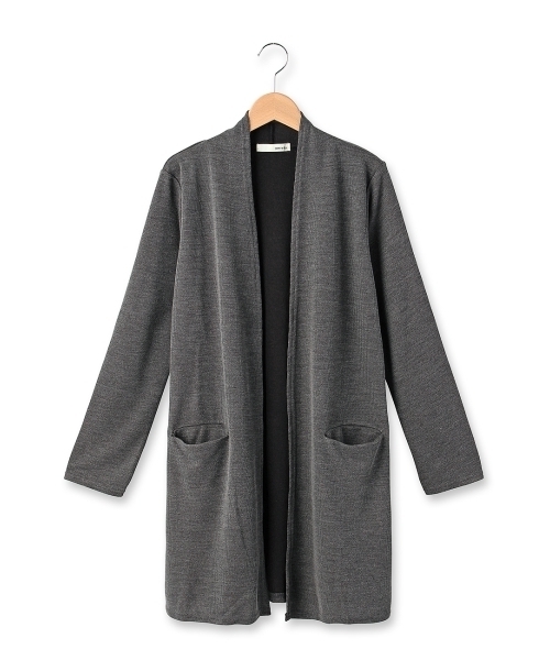 SHOO・LA・RUE(シューラルー)の「ノーボタンサカリバロングカーディガン(カーディガン/ボレロ・レディース・ホワイト/グレー系1/ブルー/グレー・04/02/03)」の4枚目の写真