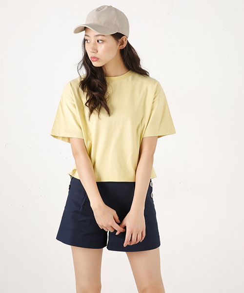 MOUSSY（マウジー）の「FLARE SLEEVE TEE（Tシャツ/カットソー・レディース・ライトイエロー/ホワイト/ピンク/ライトブルー・FREE）」の3枚目の写真