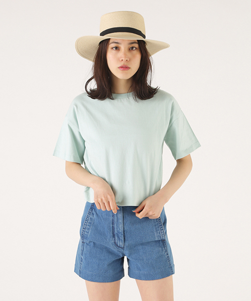MOUSSY（マウジー）の「FLARE SLEEVE TEE（Tシャツ/カットソー・レディース・ライトイエロー/ホワイト/ピンク/ライトブルー・FREE）」の2枚目の写真