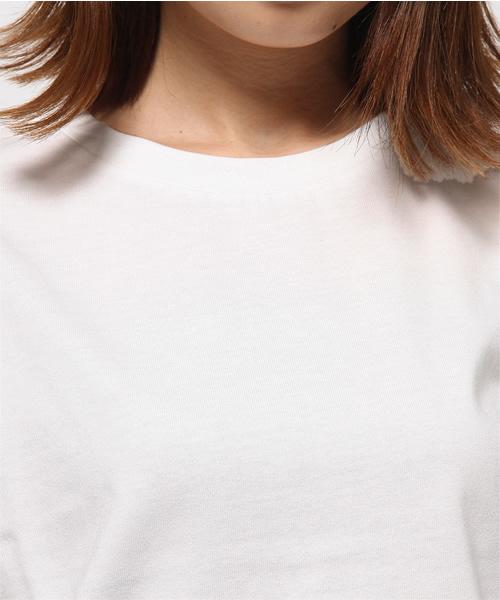 MOUSSY（マウジー）の「FLARE SLEEVE TEE（Tシャツ/カットソー・レディース・ライトイエロー/ホワイト/ピンク/ライトブルー・FREE）」の8枚目の写真
