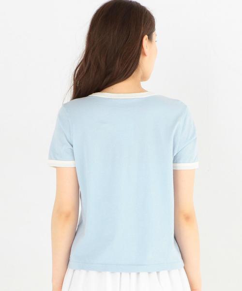 Another Edition（アナザーエディション）の「リンガーTシャツ/AEBC リンガー TEE◆（Tシャツ/カットソー・レディース・ライトブルー/レッド/ネイビー・FREE）」の4枚目の写真