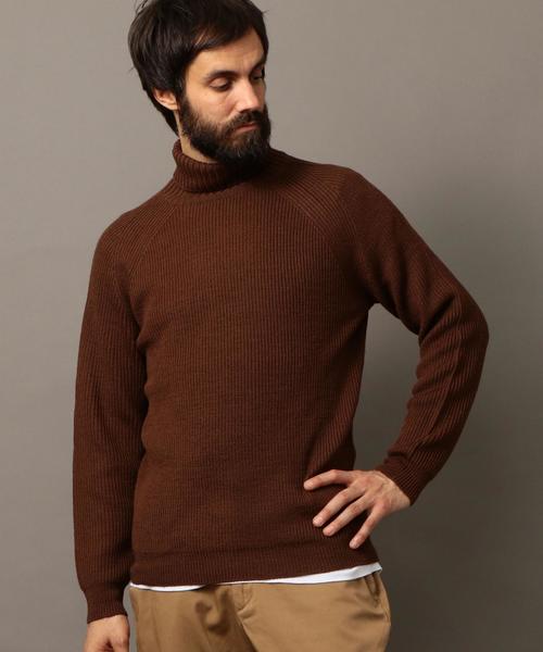 BEAUTY&YOUTH UNITED ARROWS（ビューティーアンドユースユナイテッドアローズ）の「BY イタリーヤーン ウール アゼ タートルニット◆（ニット/セーター・メンズ・ダークグレー/ブラウン/ホワイト/ブラック・LARGE/MEDIUM/SMALL/X-LARGE）」の4枚目の写真