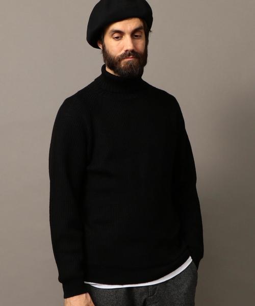 BEAUTY&YOUTH UNITED ARROWS（ビューティーアンドユースユナイテッドアローズ）の「BY イタリーヤーン ウール アゼ タートルニット◆（ニット/セーター・メンズ・ダークグレー/ブラウン/ホワイト/ブラック・LARGE/MEDIUM/SMALL/X-LARGE）」の2枚目の写真