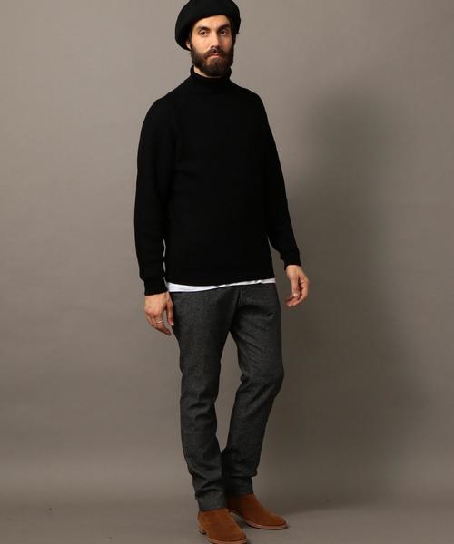 BEAUTY&YOUTH UNITED ARROWS（ビューティーアンドユースユナイテッドアローズ）の「BY イタリーヤーン ウール アゼ タートルニット◆（ニット/セーター・メンズ・ダークグレー/ブラウン/ホワイト/ブラック・LARGE/MEDIUM/SMALL/X-LARGE）」の6枚目の写真