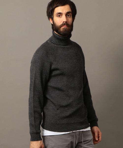 BEAUTY&YOUTH UNITED ARROWS（ビューティーアンドユースユナイテッドアローズ）の「BY イタリーヤーン ウール アゼ タートルニット◆（ニット/セーター・メンズ・ダークグレー/ブラウン/ホワイト/ブラック・LARGE/MEDIUM/SMALL/X-LARGE）」の7枚目の写真