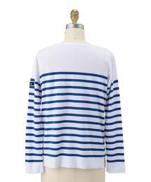 新品！未使用！Drawer ドゥロワー 18Gコットンボーダーニット カットソー 18Gコットンボーダークルーネックニット