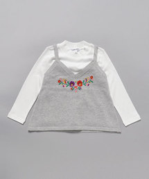 GLOBAL WORK | 【キッズ】シシュウニットキャミレイヤープルオーバー/738609(Tシャツ/カットソー)