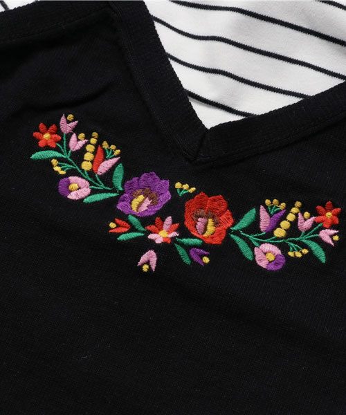 GLOBAL WORK（グローバルワーク）の「【キッズ】シシュウニットキャミレイヤープルオーバー/738609（Tシャツ/カットソー・キッズ・グレー/その他1/ブラック・MEDIUM/SMALL/LARGE/XX-LARGE/X-LARGE）」の7枚目の写真