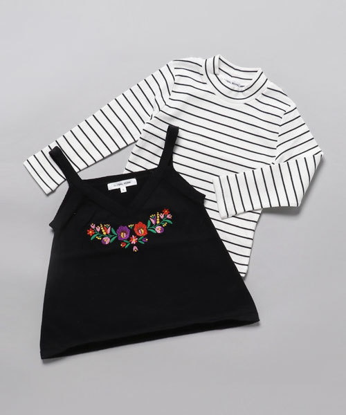 GLOBAL WORK（グローバルワーク）の「【キッズ】シシュウニットキャミレイヤープルオーバー/738609（Tシャツ/カットソー・キッズ・グレー/その他1/ブラック・MEDIUM/SMALL/LARGE/XX-LARGE/X-LARGE）」の9枚目の写真