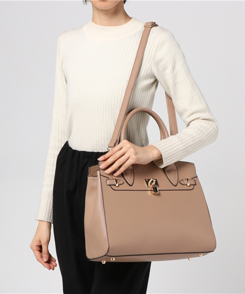 PLAIN CLOTHING（プレーンクロージング）の「【再入荷】フロントキーハンドバッグ【PLAIN CLOTHING】（ハンドバッグ・レディース・ベージュ/ネイビー/グレー/レッド/キャメル/カーキ/ブラック・FREE）」の16枚目の写真