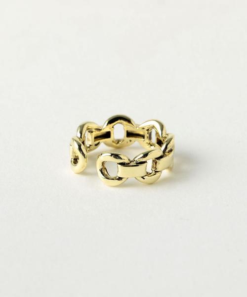 green label relaxing(グリーンレーベルリラクシング)の「KC ビットチェーンC/リング ◆(リング・レディース・ゴールド/シルバー・FREE)」の3枚目の写真