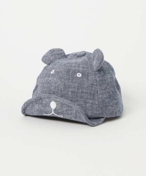 GRIN BUDDY（グリンバディ）の「【GRIN BUDDY(グリンバディ）】Bear Cap/クマ柄キャップ/キッズ（キャップ・キッズ・ベージュ/ネイビー/グレー/ライトベージュ・52㎝/54㎝/52cm/54cm）」の5枚目の写真