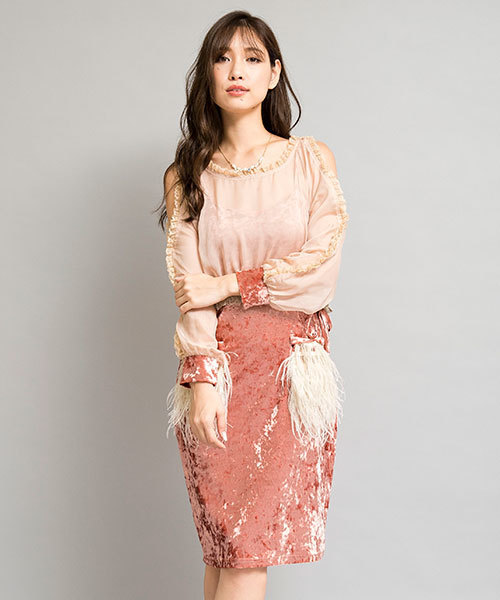 Million Carats ミリオンカラッツ の レイヤーフェザーワンピース Dress ドレス ワンピース Wear