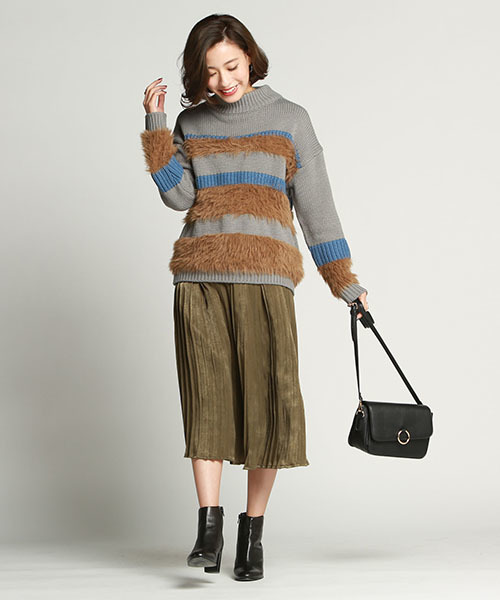 LIPSTAR（リップスター）の「フェザーヤーンボーダーニット（ニット/セーター・レディース・ブラック系その他/グレー系その他・M）」の15枚目の写真