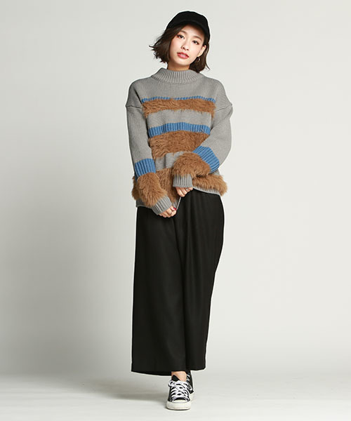 LIPSTAR（リップスター）の「フェザーヤーンボーダーニット（ニット/セーター・レディース・ブラック系その他/グレー系その他・M）」の16枚目の写真