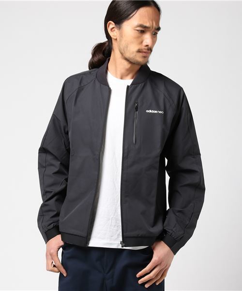 adidas（アディダス）の「ウインドフルジップ STR ｳｨﾝﾄﾞﾎﾞﾝﾊﾞｰｼﾞｬｹｯﾄ M                                                                                                                                CD1653（ナイロンジャケット・メンズ・ブラック/ホワイト・M/LL/L/S/3L）」の9枚目の写真