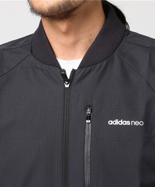 adidas（アディダス）の「ウインドフルジップ STR ｳｨﾝﾄﾞﾎﾞﾝﾊﾞｰｼﾞｬｹｯﾄ M                                                                                                                                CD1653（ナイロンジャケット・メンズ・ブラック/ホワイト・M/LL/L/S/3L）」の5枚目の写真