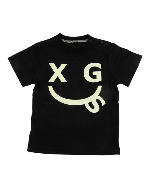 X-girl Stages（エックスガールステージス）の「SLIM S/S TEE “SMILEY” （4T～7T）（Tシャツ/カットソー・キッズ・ブラック/ベージュ/ライトブルー/ピンク・4T/5T/6T/7T）」の5枚目の写真