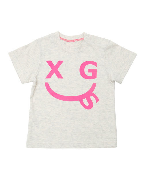 X-girl Stages（エックスガールステージス）の「SLIM S/S TEE “SMILEY” （4T～7T）（Tシャツ/カットソー・キッズ・ブラック/ベージュ/ライトブルー/ピンク・4T/5T/6T/7T）」の7枚目の写真