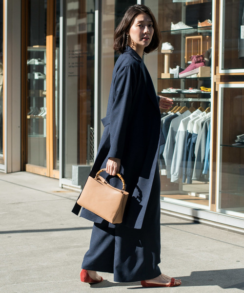 RIVE DROITE（リヴドロワ）の「【洗える【シワになりにくい】リネンライクチェスターコート（チェスターコート・レディース・ライトベージュ/ネイビー・FREE）」の14枚目の写真