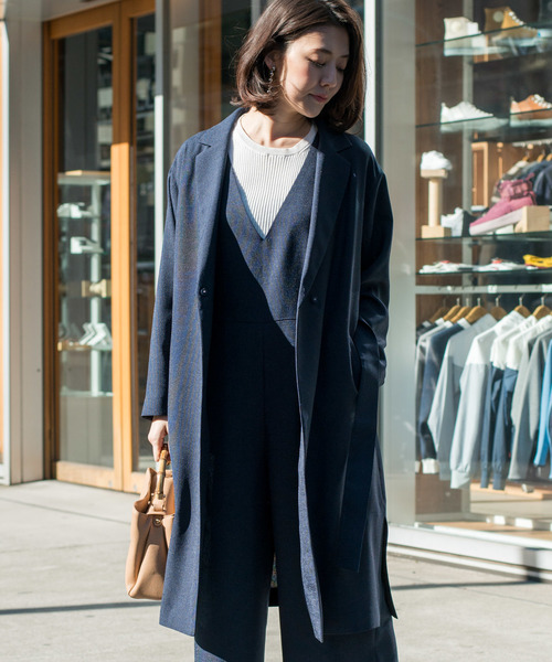 RIVE DROITE（リヴドロワ）の「【洗える【シワになりにくい】リネンライクチェスターコート（チェスターコート・レディース・ライトベージュ/ネイビー・FREE）」の15枚目の写真