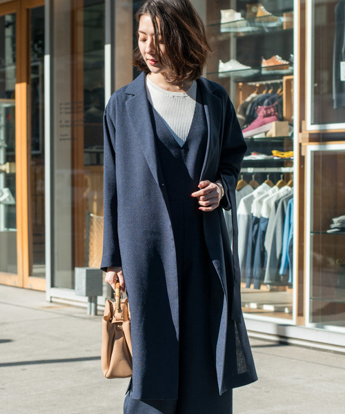 RIVE DROITE（リヴドロワ）の「【洗える【シワになりにくい】リネンライクチェスターコート（チェスターコート・レディース・ライトベージュ/ネイビー・FREE）」の16枚目の写真