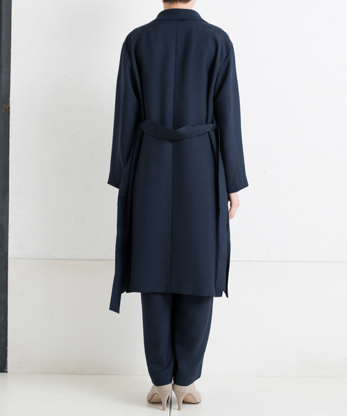 RIVE DROITE（リヴドロワ）の「【洗える【シワになりにくい】リネンライクチェスターコート（チェスターコート・レディース・ライトベージュ/ネイビー・FREE）」の6枚目の写真