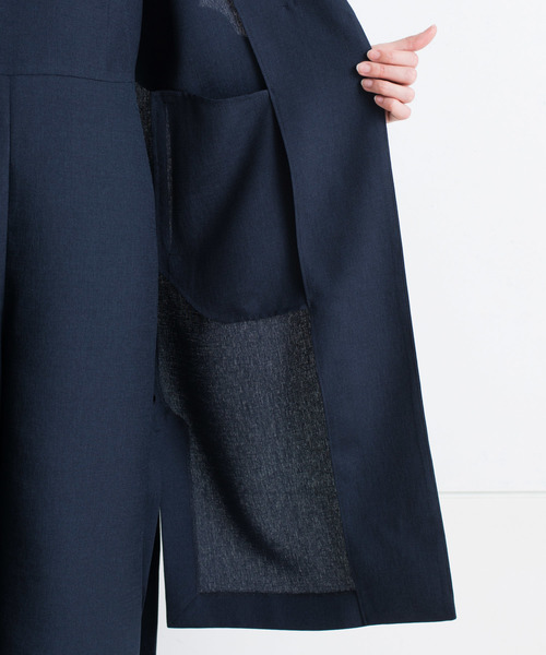 RIVE DROITE（リヴドロワ）の「【洗える【シワになりにくい】リネンライクチェスターコート（チェスターコート・レディース・ライトベージュ/ネイビー・FREE）」の11枚目の写真