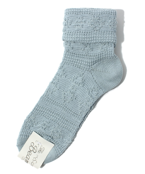 BEAMS BOY（ビームスボーイ）の「△BEAMS BOY / リネン リンクス カフソックス（ソックス/靴下・レディース・ホワイト/ベージュ/サックスブルー・ONE SIZE）」の3枚目の写真