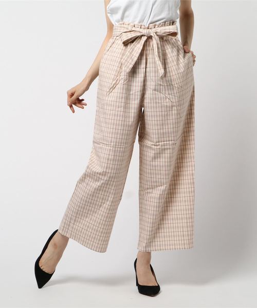 ehka sopo(エヘカソポ)の「ウエストリボンワイドパンツ(その他パンツ・レディース・ネイビー/グレー/カーキ/キナリ・MEDIUM)」の1枚目の写真