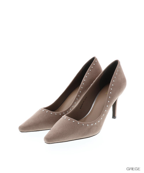 RANDA（ランダ）の「スタッズデザインスクエアトゥパンプス（パンプス・レディース・ブラック/パープル/レッド/ベージュ系その他・22.5/23/23.5/24/24.5/25/25.5/22）」の3枚目の写真