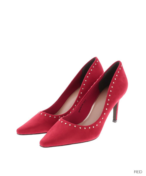 RANDA（ランダ）の「スタッズデザインスクエアトゥパンプス（パンプス・レディース・ブラック/パープル/レッド/ベージュ系その他・22.5/23/23.5/24/24.5/25/25.5/22）」の5枚目の写真