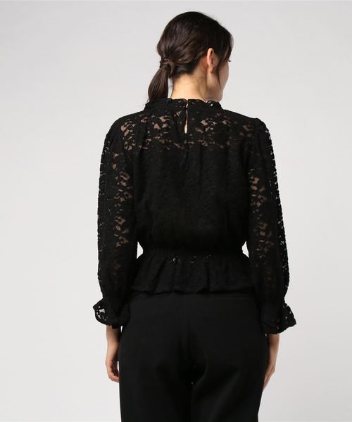 VENCEEXCHANGE（ヴァンスエクスチェンジ）の「起毛レースブラウス（シャツ/ブラウス・レディース・ホワイト/ダークグレー/ブラック・M）」の4枚目の写真