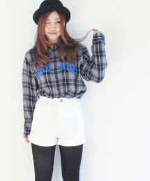 WEGO | WEGO/ハイウエストロールアップショーツ(デニムパンツ)