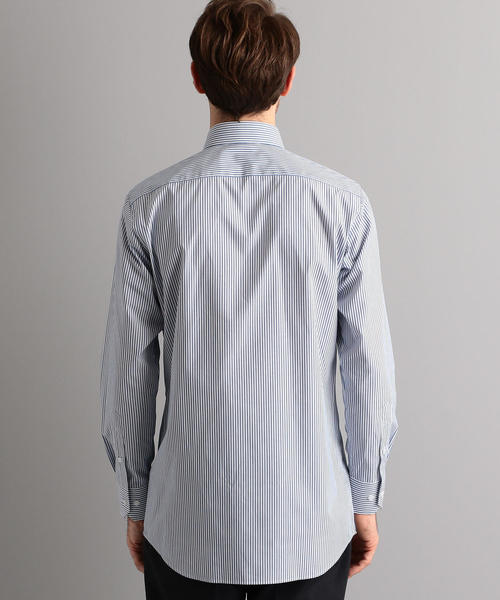 WORK TRIP OUTFITS GREEN LABEL RELAXING（ワークトリップアウトフィッツグリーンレーベル リラクシング）の「【WORK TRIP OUTFITS】ワイドカラー TC ロンドンストライプ シャツ＜スリムフィット＞（シャツ/ブラウス・メンズ・ネイビー/ケリー・36/38/40/41/42/37/43/39）」の9枚目の写真