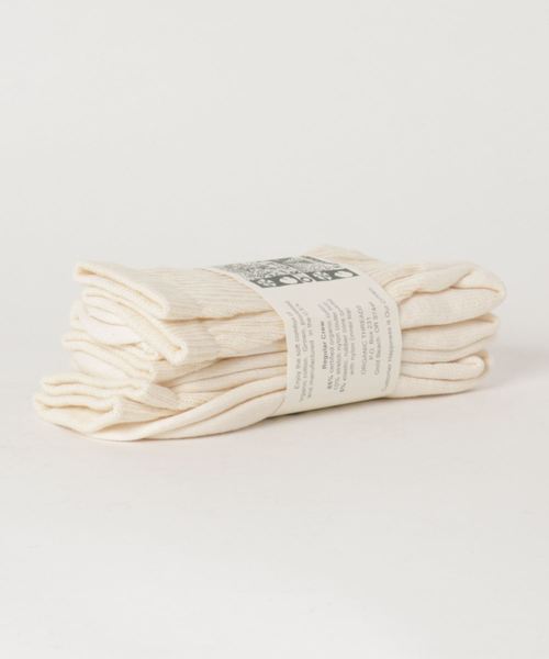 ORGANIC THREADS(オーガニックスレッズ )の「【オーガニックスレッズ/ORGANIC THREADS】オーガニックコットン レギュラークルー3足組ソックス(ソックス/靴下・レディース・キナリ・MEDIUM/LARGE)」の2枚目の写真
