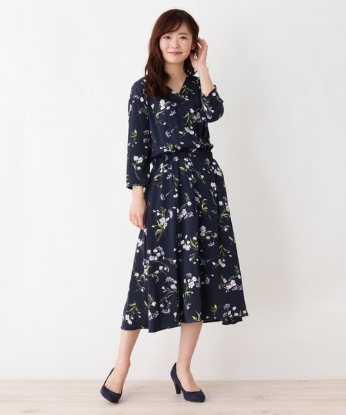 セール 大きいサイズあり 13号 15号 サテン水彩フラワーワンピース ワンピース Soup スープ のファッション通販 Zozotown