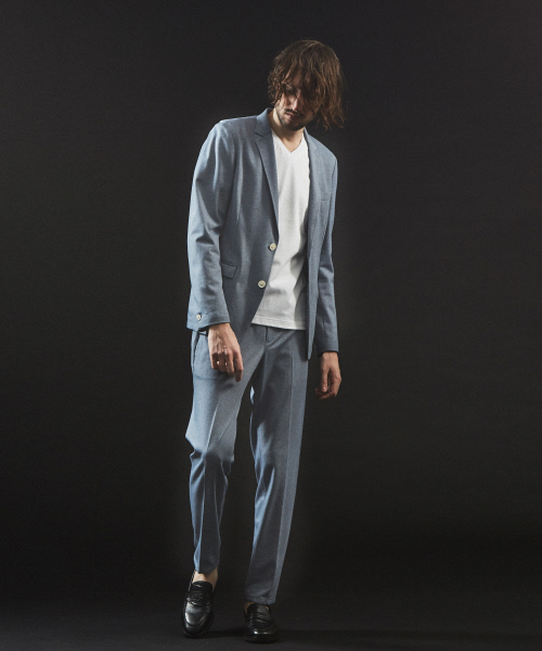 5351 POUR LES HOMMES(ゴーサンゴーイチプールオム)の「※【セットアップ対応】バーズアイ トリコット ノッチドラペル ジャケット(テーラードジャケット・メンズ・ライトグレー/ライトブルー・50/44/48/46)」の3枚目の写真