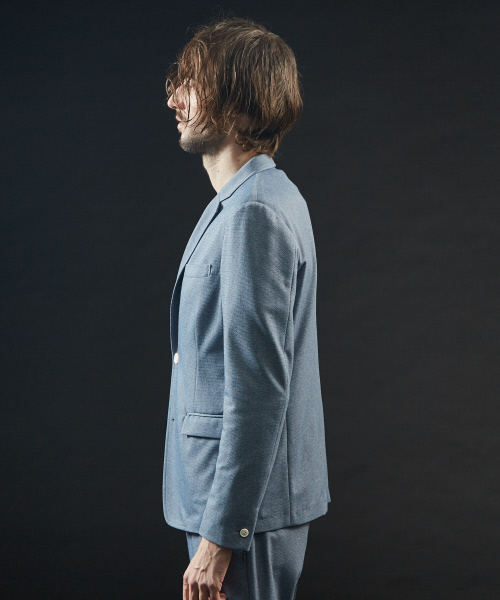 5351 POUR LES HOMMES(ゴーサンゴーイチプールオム)の「※【セットアップ対応】バーズアイ トリコット ノッチドラペル ジャケット(テーラードジャケット・メンズ・ライトグレー/ライトブルー・50/44/48/46)」の4枚目の写真
