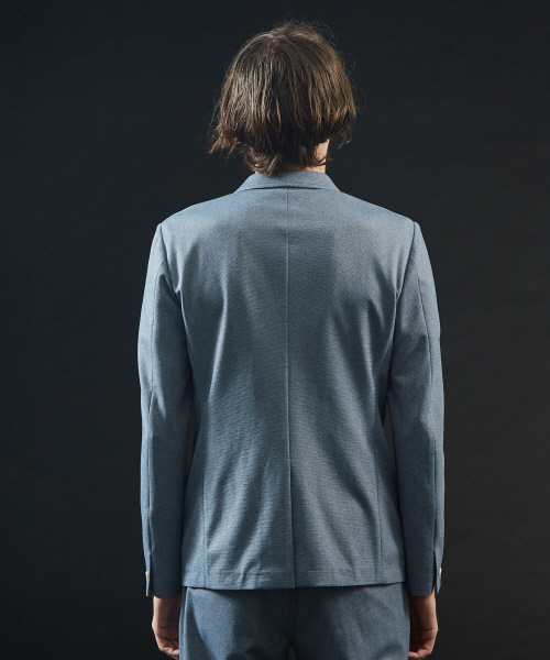 5351 POUR LES HOMMES(ゴーサンゴーイチプールオム)の「※【セットアップ対応】バーズアイ トリコット ノッチドラペル ジャケット(テーラードジャケット・メンズ・ライトグレー/ライトブルー・50/44/48/46)」の5枚目の写真