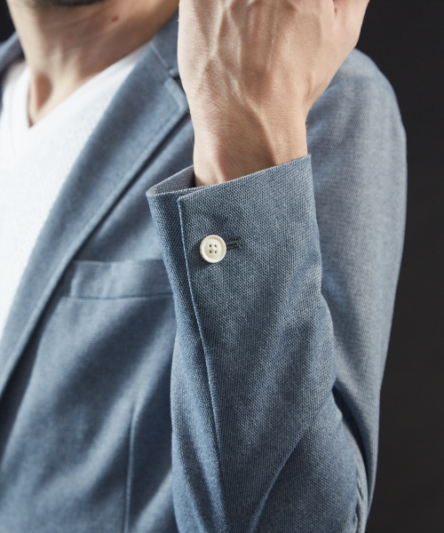 5351 POUR LES HOMMES(ゴーサンゴーイチプールオム)の「※【セットアップ対応】バーズアイ トリコット ノッチドラペル ジャケット(テーラードジャケット・メンズ・ライトグレー/ライトブルー・50/44/48/46)」の9枚目の写真