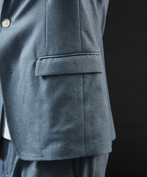 5351 POUR LES HOMMES(ゴーサンゴーイチプールオム)の「※【セットアップ対応】バーズアイ トリコット ノッチドラペル ジャケット(テーラードジャケット・メンズ・ライトグレー/ライトブルー・50/44/48/46)」の10枚目の写真