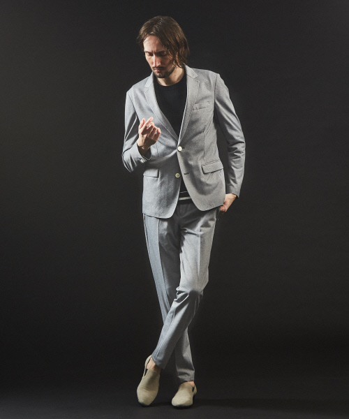 5351 POUR LES HOMMES(ゴーサンゴーイチプールオム)の「※【セットアップ対応】バーズアイ トリコット ノッチドラペル ジャケット(テーラードジャケット・メンズ・ライトグレー/ライトブルー・50/44/48/46)」の20枚目の写真