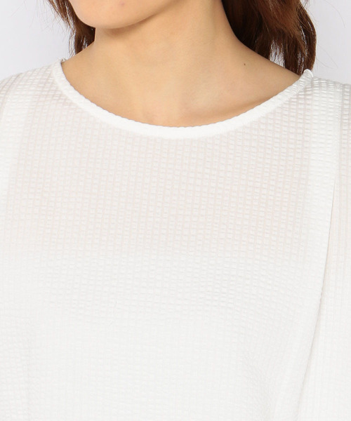 Petit Honfleur（プチオンフルール）の「【COOLER TOUCHシリーズ・Made in JAPAN】ドルマンスリーブプルオーバー（Tシャツ/カットソー・レディース・ホワイト/ブルー/サックスブルー・L size/M size）」の15枚目の写真