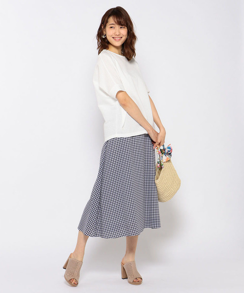 Petit Honfleur（プチオンフルール）の「【COOLER TOUCHシリーズ・Made in JAPAN】ドルマンスリーブプルオーバー（Tシャツ/カットソー・レディース・ホワイト/ブルー/サックスブルー・L size/M size）」の12枚目の写真