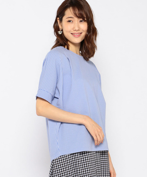 Petit Honfleur（プチオンフルール）の「【COOLER TOUCHシリーズ・Made in JAPAN】ドルマンスリーブプルオーバー（Tシャツ/カットソー・レディース・ホワイト/ブルー/サックスブルー・L size/M size）」の18枚目の写真