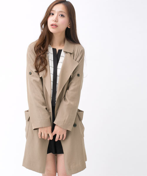 NANO universe（ナノユニバース）の「【MORE5月号掲載】テロトレンチコート（トレンチコート・レディース・ベージュ/ネイビー・38/36）」の17枚目の写真